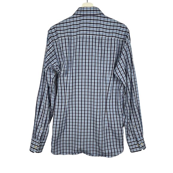 Eton Dress Shirt Mens EU 40 US 15 3/4 Contemporary Fit Blue Plaid Contrast Trim - Picture 2 of 15